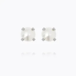 Mini Stud Örhängen/ Pearl (Rhodium)>Caroline Svedbom Sale