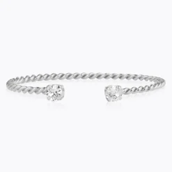 Caroline Svedbom Mini Twisted Armband/ Crystal (Rhodium)>Caroline Svedbom Armband Outlet