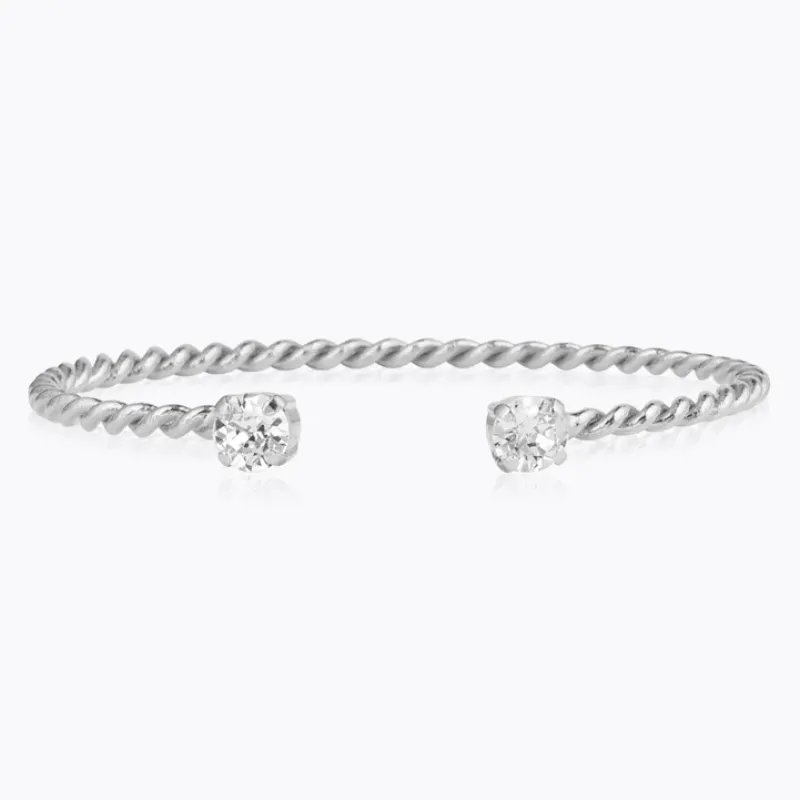 Caroline Svedbom Mini Twisted Armband/ Crystal (Rhodium)>Caroline Svedbom Armband Outlet