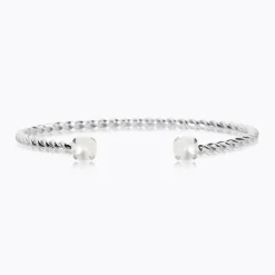 Caroline Svedbom Mini Twisted Armband/ Pearl (Rhodium)>Caroline Svedbom Armband Sale
