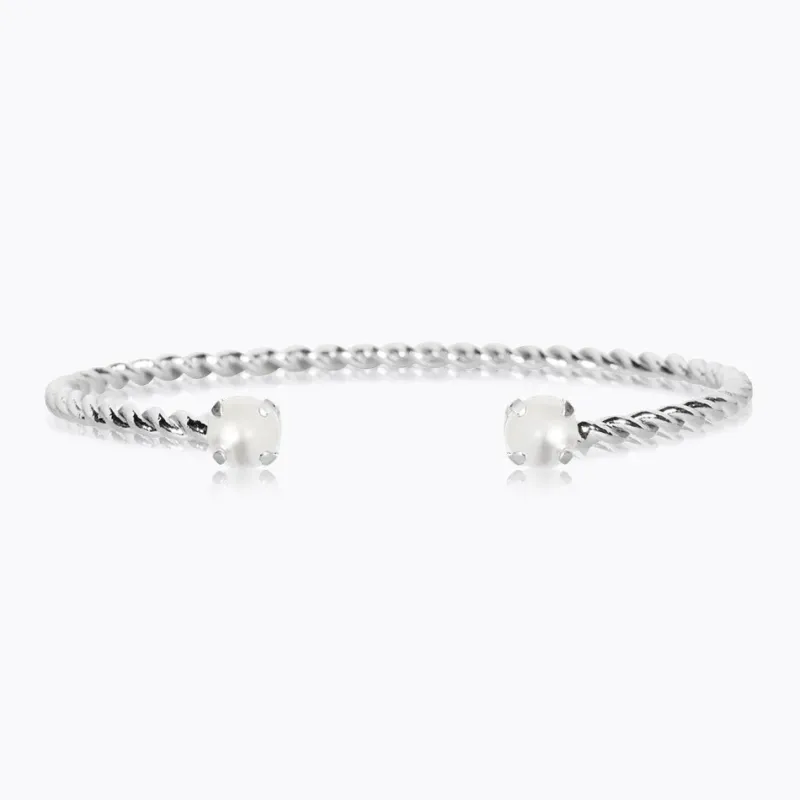 Caroline Svedbom Mini Twisted Armband/ Pearl (Rhodium)>Caroline Svedbom Armband Sale