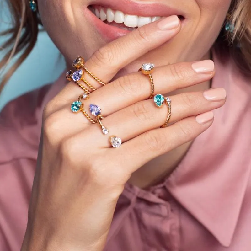 Nani Ring Guld / Light Turquoise>Caroline Svedbom Best