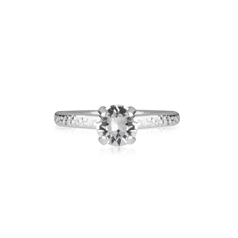 Natti Ring Rhodium Crystal>Caroline Svedbom Best