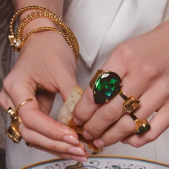 Perfect Drop Ring / Majestic Green (Guld)><noscript><img width=