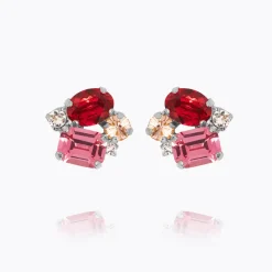 Petite Carolina Örhängen / Scarlet Combo (Rhodium)>Caroline Svedbom