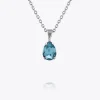 Petite Drop Stud Halsband / Aquamarine (Rhodium)>Caroline Svedbom New