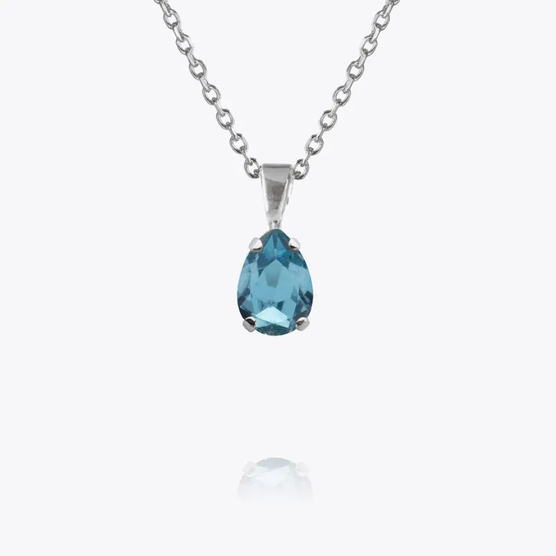 Petite Drop Stud Halsband / Aquamarine (Rhodium)>Caroline Svedbom New
