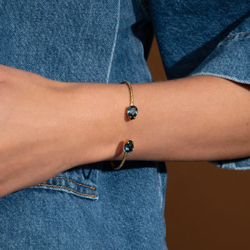 Caroline Svedbom Petite Drop Armband, Denim Blue – Rhodium>Caroline Svedbom Armband Discount