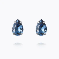 Petite Drop Örhängen, Denim Blue – Rhodium>Caroline Svedbom Best
