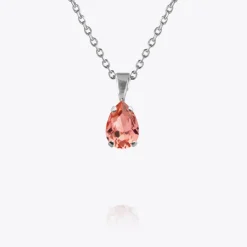 Petite Drop Halsband / Rose Peach (Rhodium)>Caroline Svedbom Online