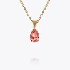 Petite Drop Halsband / Rose Peach (Rhodium)>Caroline Svedbom Online
