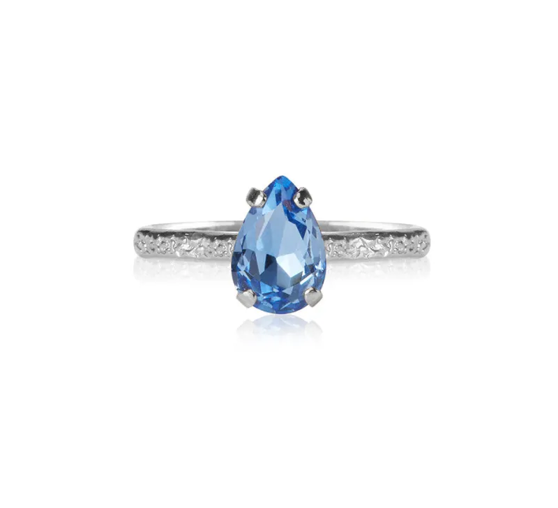 Petite Drop Ring / Lapis (Rhodium)>Caroline Svedbom