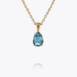 Petite Drop Halsband / Aquamarine (Guld)>Caroline Svedbom Online