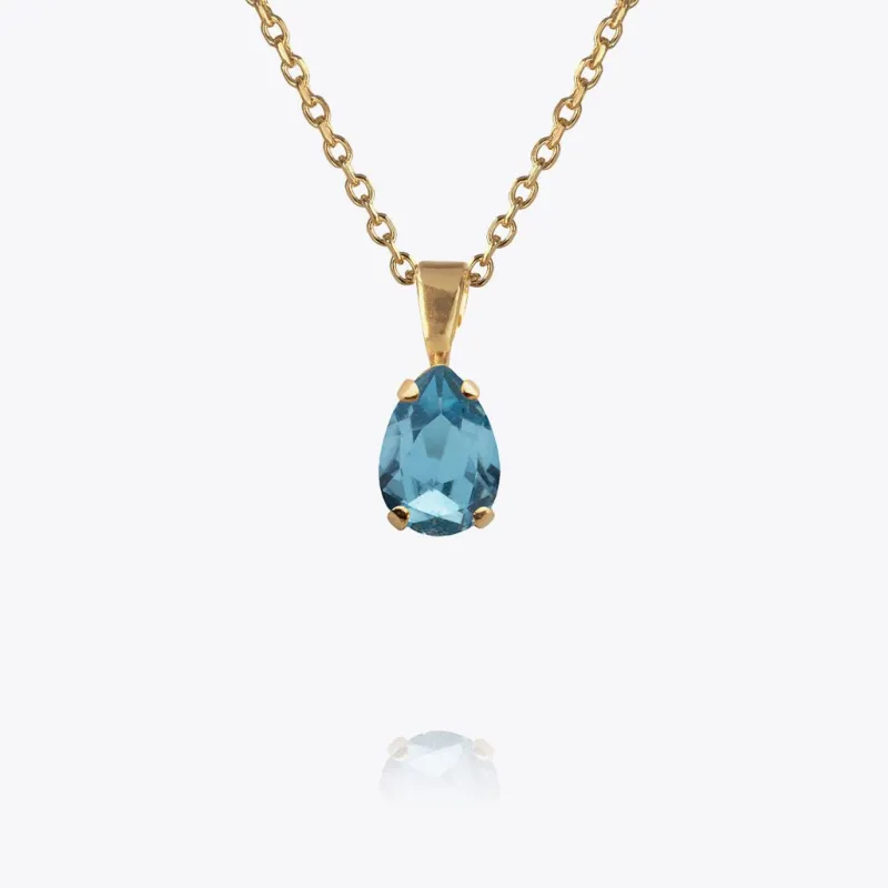 Petite Drop Halsband / Aquamarine (Guld)>Caroline Svedbom Online