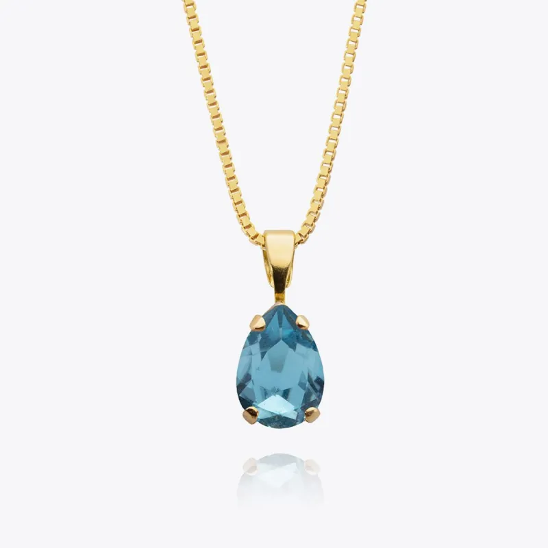 Petite Drop Halsband / Aquamarine (Guld)>Caroline Svedbom Online