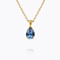 Petite Drop Halsband, Denim Blue – Guld>Caroline Svedbom New