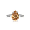 Petite Drop Ring / Light Colorado Topaz (Rhodium)>Caroline Svedbom New
