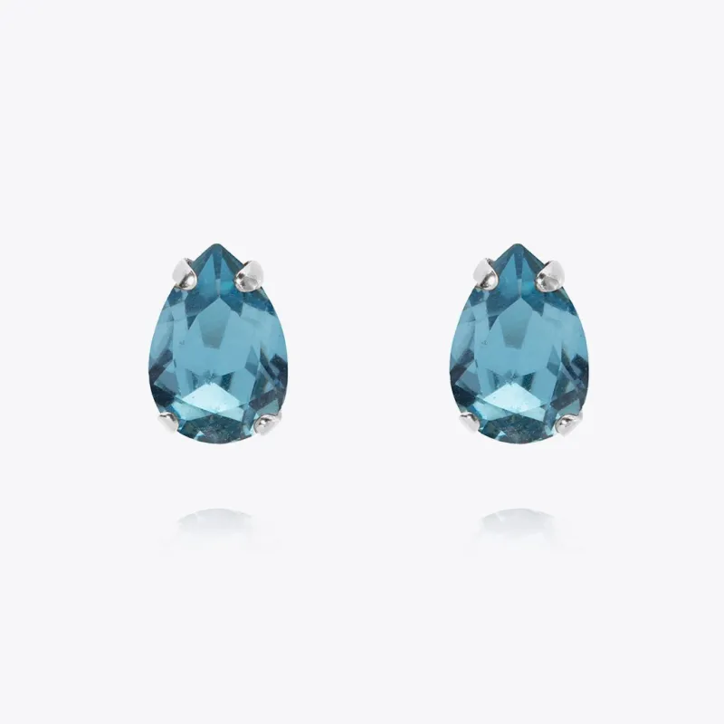 Petite Drop Stud Örhängen / Aquamarine (Rhodium)>Caroline Svedbom Best