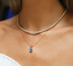 Caroline Svedbom Petite Drop Halsband/ Lapis (Guld)>Caroline Svedbom Halsband New