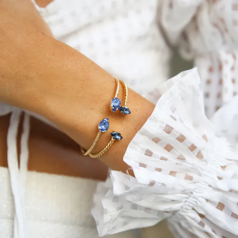 Caroline Svedbom Petite Navette Armband / Denim Blue (Guld)>Caroline Svedbom Armband Discount