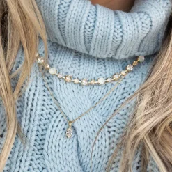 Petite Navette Halsband / Crystal (Guld)><noscript><img width=
