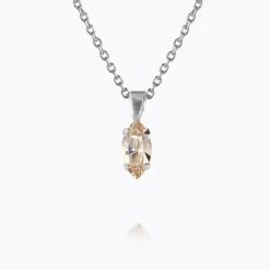 Petite Navette Halsband / Light Silk (Rhodium)>Caroline Svedbom Outlet