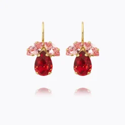 Petite Timo Örhängen / Scarlet Combo (Guld)>Caroline Svedbom Online