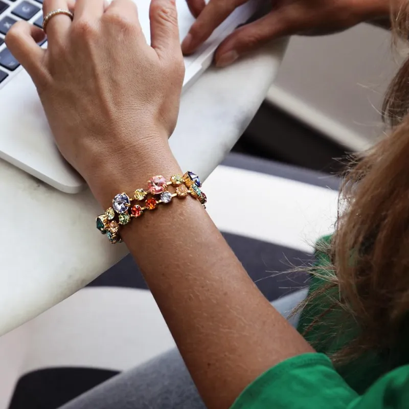 Pomona Armband Guld / Rainbow Combo>Caroline Svedbom