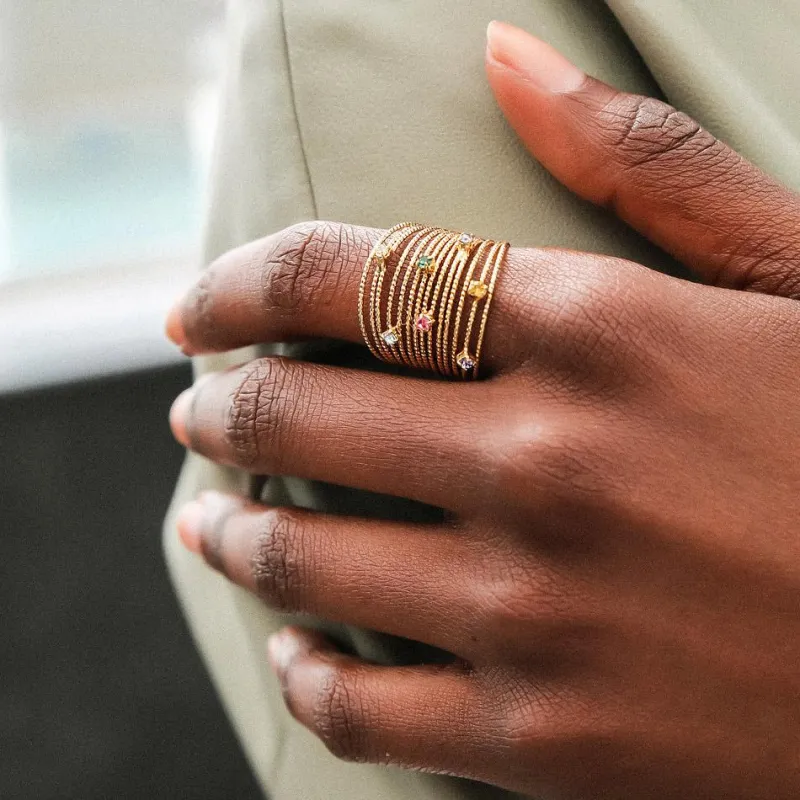 Rainbow Ring / Guld>Caroline Svedbom Online