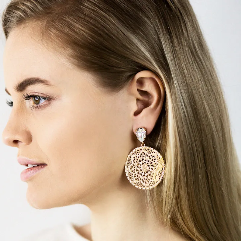 Örhängen Alexandra Vintage Rose (Guld)>Caroline Svedbom Online