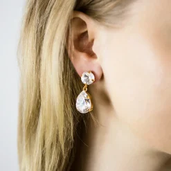 Örhängen Classic Drop Crystal (Guld)>Caroline Svedbom