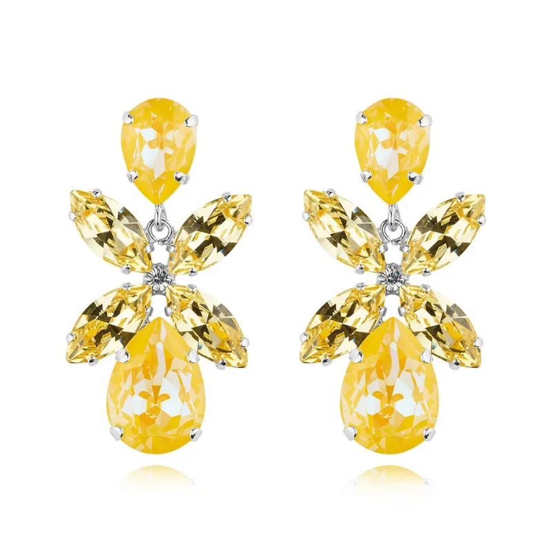 Örhängen Dione / Sunshine Delite + Jonquil (Rhodium)>Caroline Svedbom New