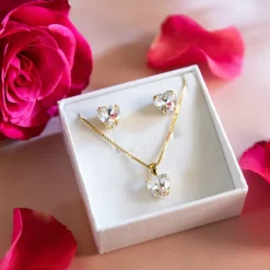 Örhängen Heart Crystal (Guld)><noscript><img width=
