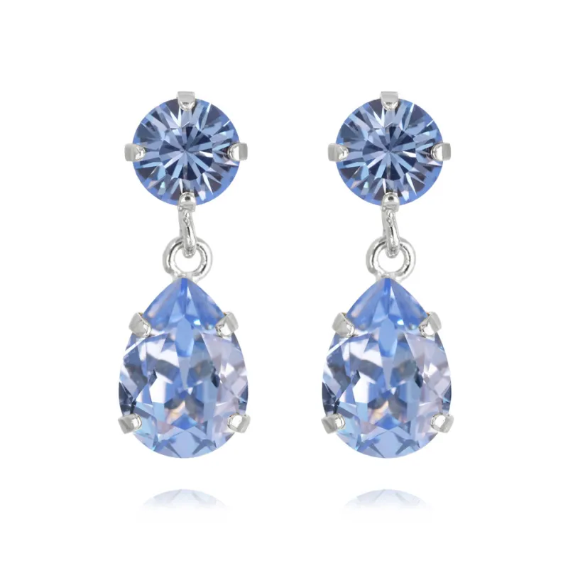 Örhängen Mini Drop Light Sapphire (Rhodium)>Caroline Svedbom Discount