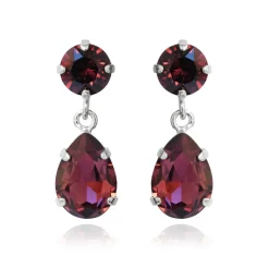 Örhängen Mini Drop Burgundy (Rhodium)>Caroline Svedbom