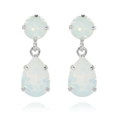 Örhängen Mini Drop White Opal (Rhodium)>Caroline Svedbom New