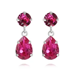 Örhängen Mini Drop Fuchsia (Rhodium)>Caroline Svedbom Clearance