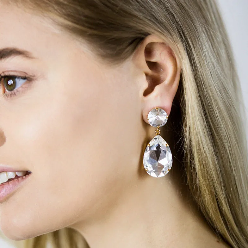 Örhängen Perfect Drop Crystal (Guld)>Caroline Svedbom Online
