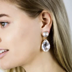 Örhängen Perfect Drop Crystal (Rhodium)>Caroline Svedbom Clearance