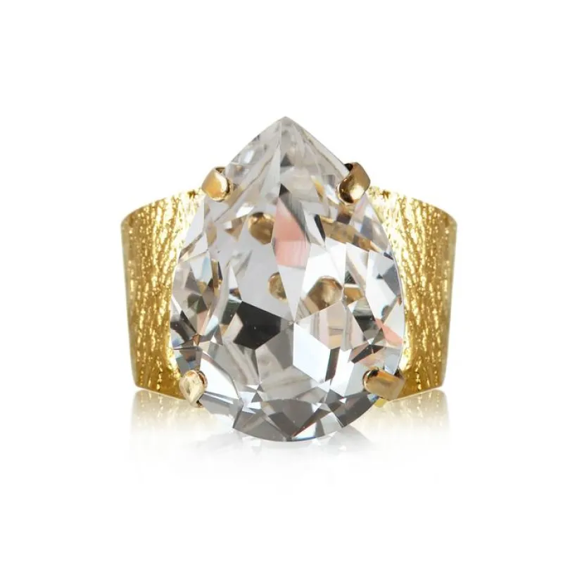 Ring Classic Drop Crystal (Guld)>Caroline Svedbom Hot