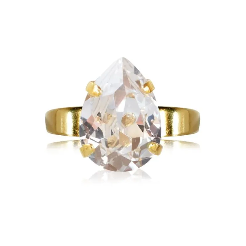 Ring Mini Drop Crystal (Guld)>Caroline Svedbom Clearance