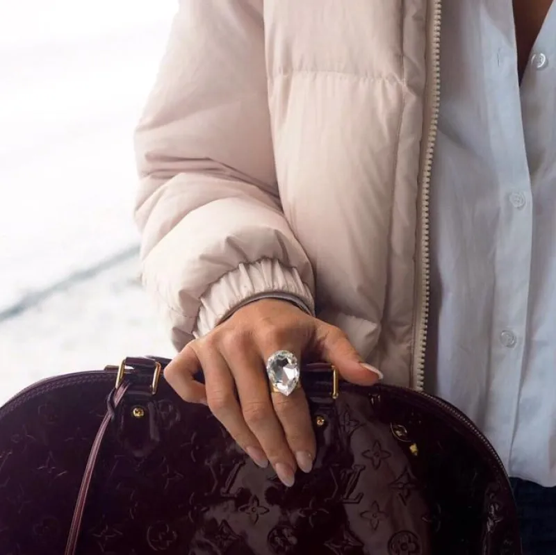 Ring Perfect Drop Crystal (Rhodium)>Caroline Svedbom Sale