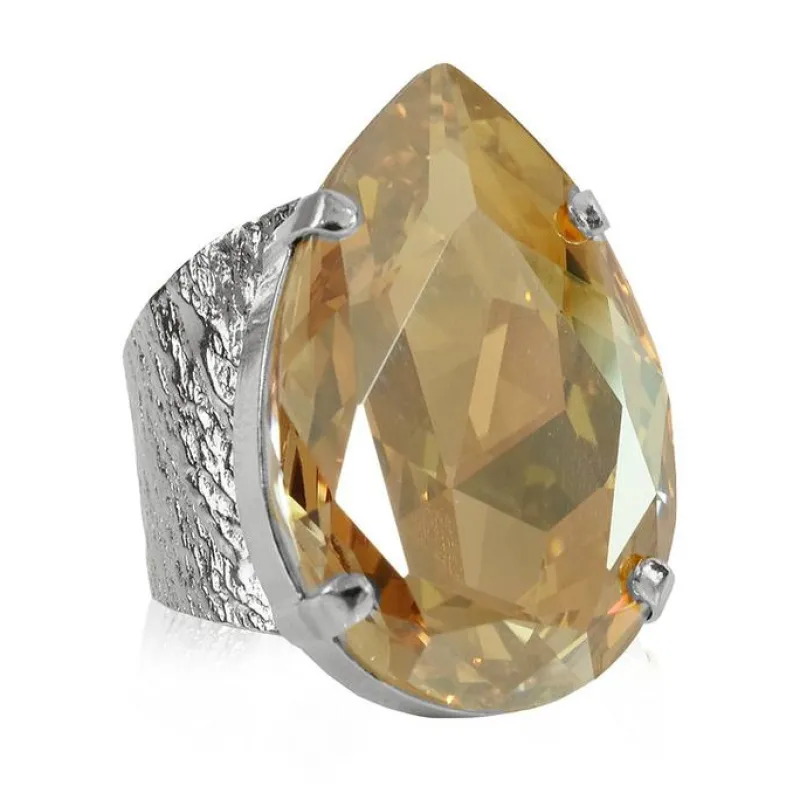 Ring Perfect Drop Golden Shadow (Rhodium)>Caroline Svedbom Sale