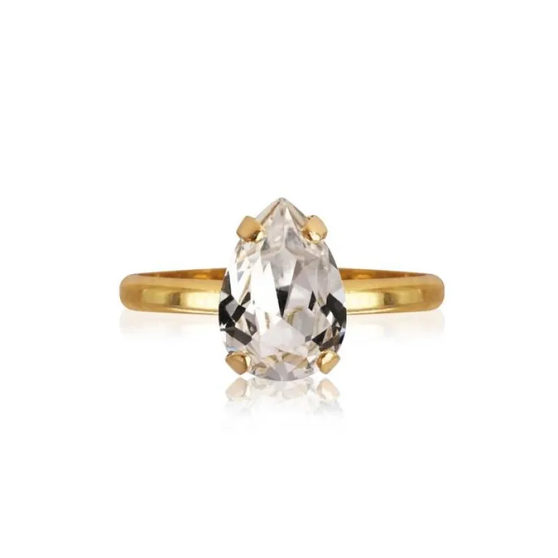 Ring Petite Drop Crystal (Guld)>Caroline Svedbom Discount