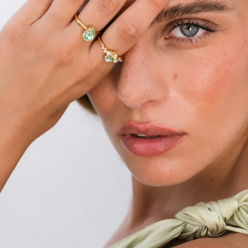 Sandra Ring / Chrysolite + Jonquil (Guld)>Caroline Svedbom Online