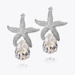 Sea Star Drop Örhängen / Crystal (Rhodium)>Caroline Svedbom Outlet