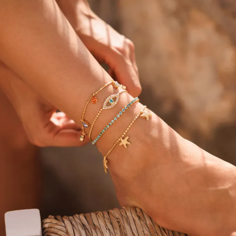 Sea Star Ankel Chain (Rhodium)>Caroline Svedbom New