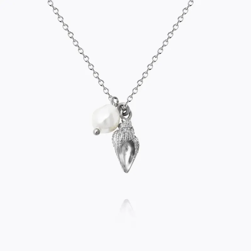 Shell Pearl Halsband / (Rhodium)>Caroline Svedbom Best