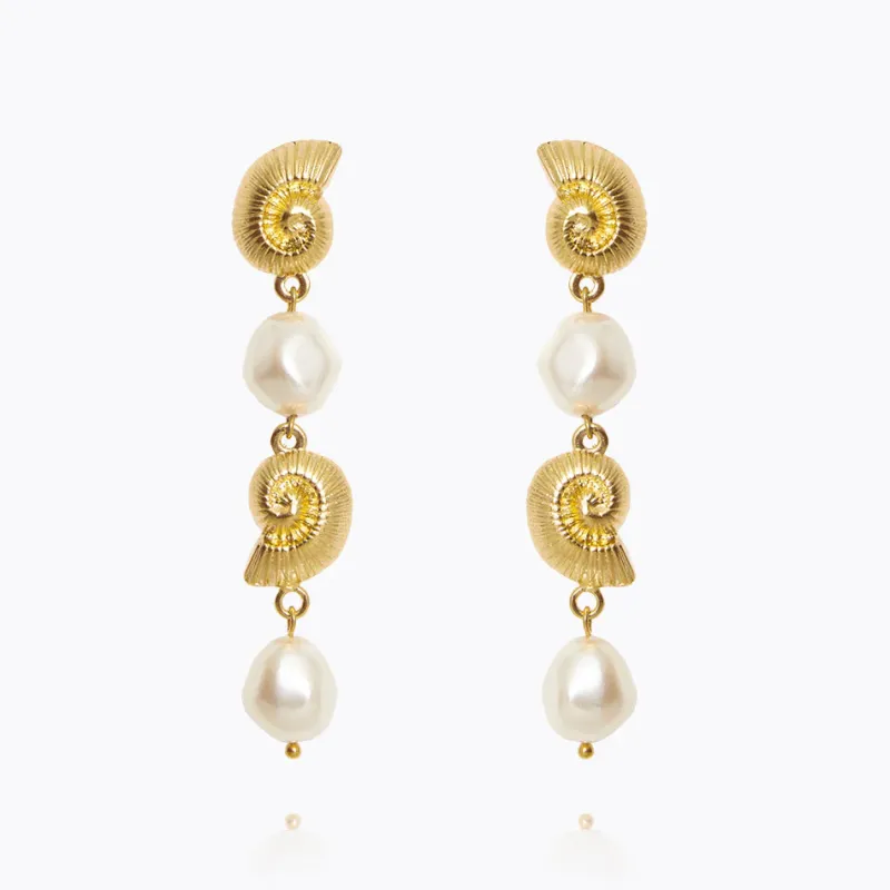 Shell Pearl Örhängen / Pearl (Guld)>Caroline Svedbom Clearance