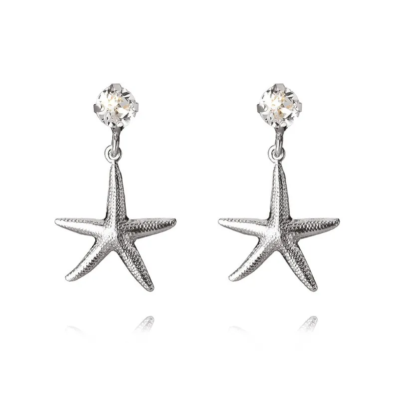 Starfish Örhängen Rhodium Crystal>Caroline Svedbom Hot